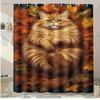 Cat Forest Washable Dirt-Resistant Shower Curtain Shower Head waterproof Polyester Bath Curtain For Home Decor Accessories