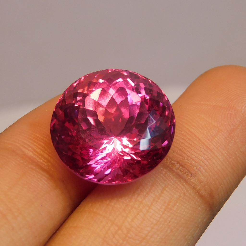 Natural Pink Sapphire Round Cut 25.30 Ct CERTIFIED Loose Gemstone Gift For Her