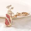 Keychain Pendant Golf Bag Shape Key Holder with Multicolor Rhinestones Anti-Oxidation Lobster Clasp Keyring Backpacks Car Accessory