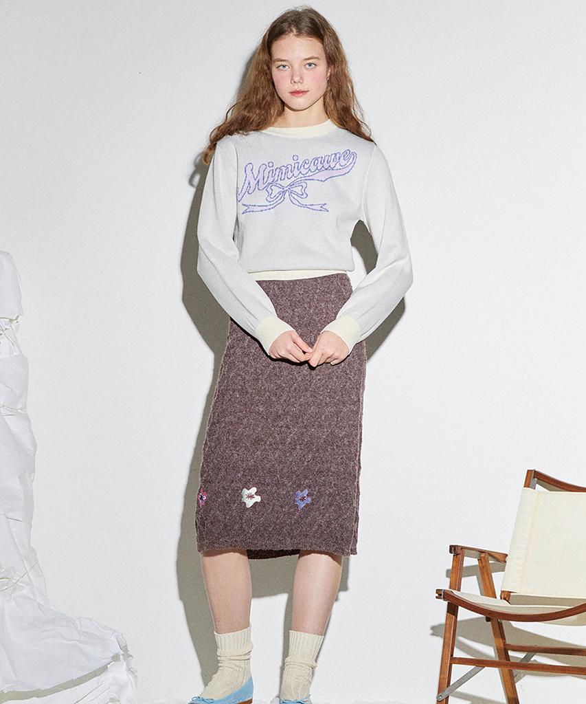 Mimi Kawi Poppy Embroidery Skirt/Brown