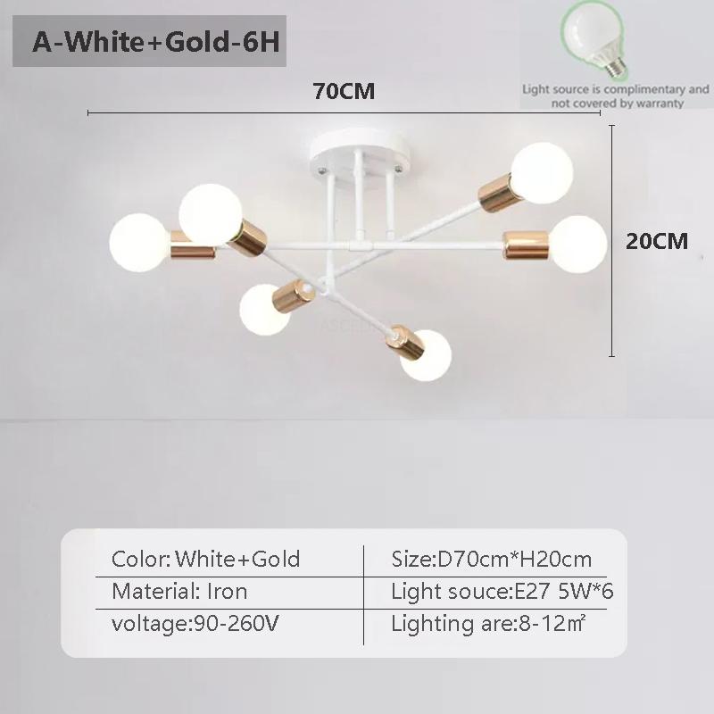 Nordic LED Ceiling Light Indoor Chandelier Bedroom Modern  Decoration Applicative Living Room Dining Room Stage Coffee Shop Bar