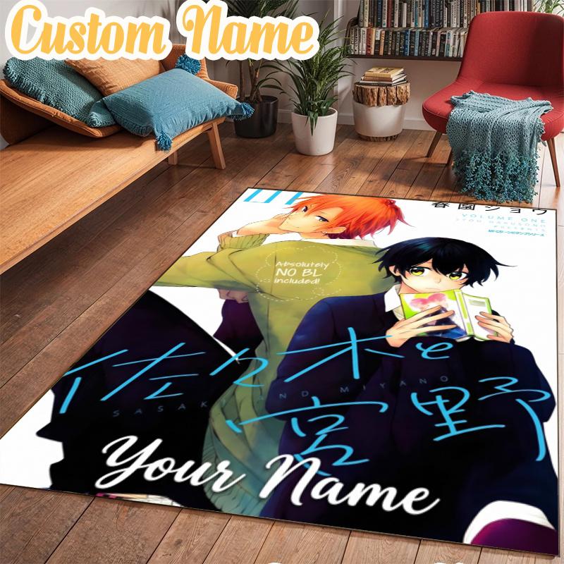 Custom Name Sasaki Miyano Rug Office Rug, Indoor Rug, Chair Rug, Living Rooms, Doormat Game Rug Home Decor Birthday Christmas Gifts