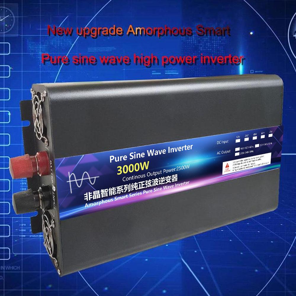 Pure Sine Wave Power Inverter 3000W DC 12V 24V 48V To AC220V  Portable Power Bank Converter Solar Car Inverter Transformer