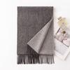 High-End Double-Sided 100% Lambswool Solid Color Scarf Shawl for Winter