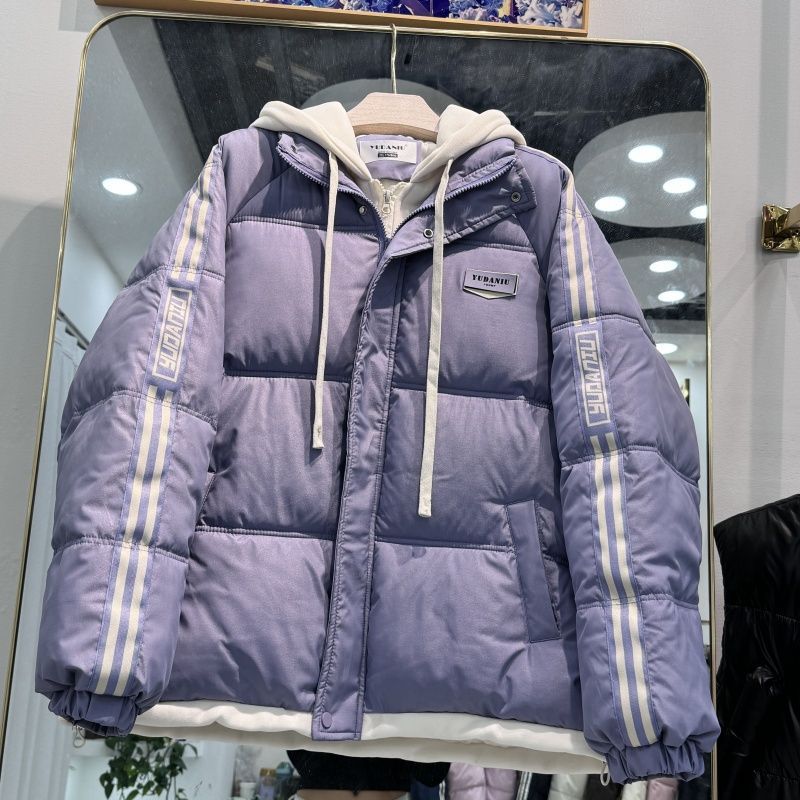 Fashion Winter Coats Woman Fake Two Pieces Parkas Casual Loose Thick Warm Lady Jackets Hooded Oversize Outerwears