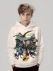 The 2026 Autumn New Comfortable and Soft Children's Hoodie with 3D Dinosaur Pattern Printed Casual and Fashionable Pullover