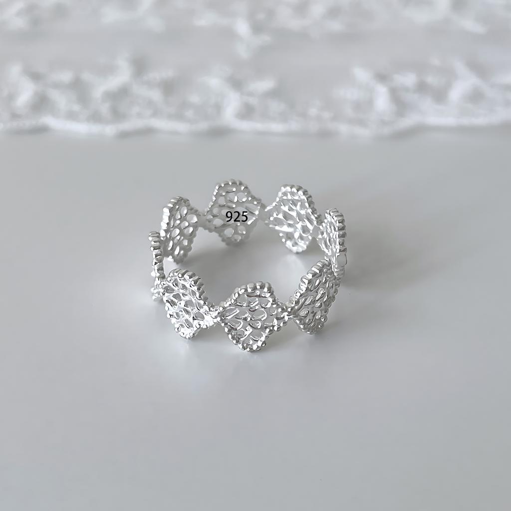 Sam Panda 925 Rings for Women Simple Geometric Handmade Irregular Retro Ring Gold Zircon Allergy For Birthday Gift