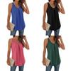 Summer Basic Cotton Sleeveless T Shirt For Women With Pleated Design For Casual Outfits