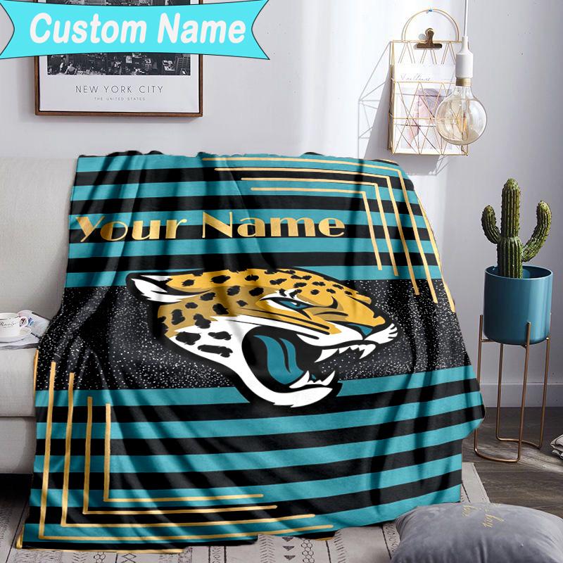 Custom Name Blanket Jaguar Team Spirit Blanket Bedding Blanket for Travel, Camping, Living Rooms, Offices, Sofas, Fan Christmas Gift