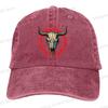 Vintage Cow Skull Baseball Cap Men Women Sun visor  Washed Baseball Caps