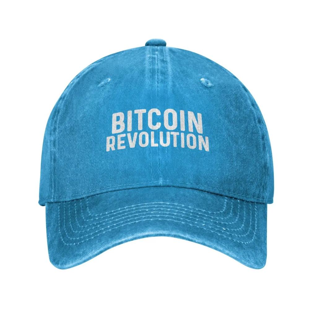 Bitcoin Revolution Hat Women Dad Hat Adjustable Cap Gray