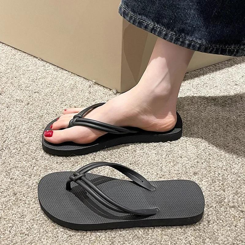 Damen Flip-Flops Sommerschuhe, Bonbonfarben, Flache Sandalen für Damen, Zum Hineinschlüpfen, Anti-Rutsch Weiche Sohle, Strand Komfortschuhe