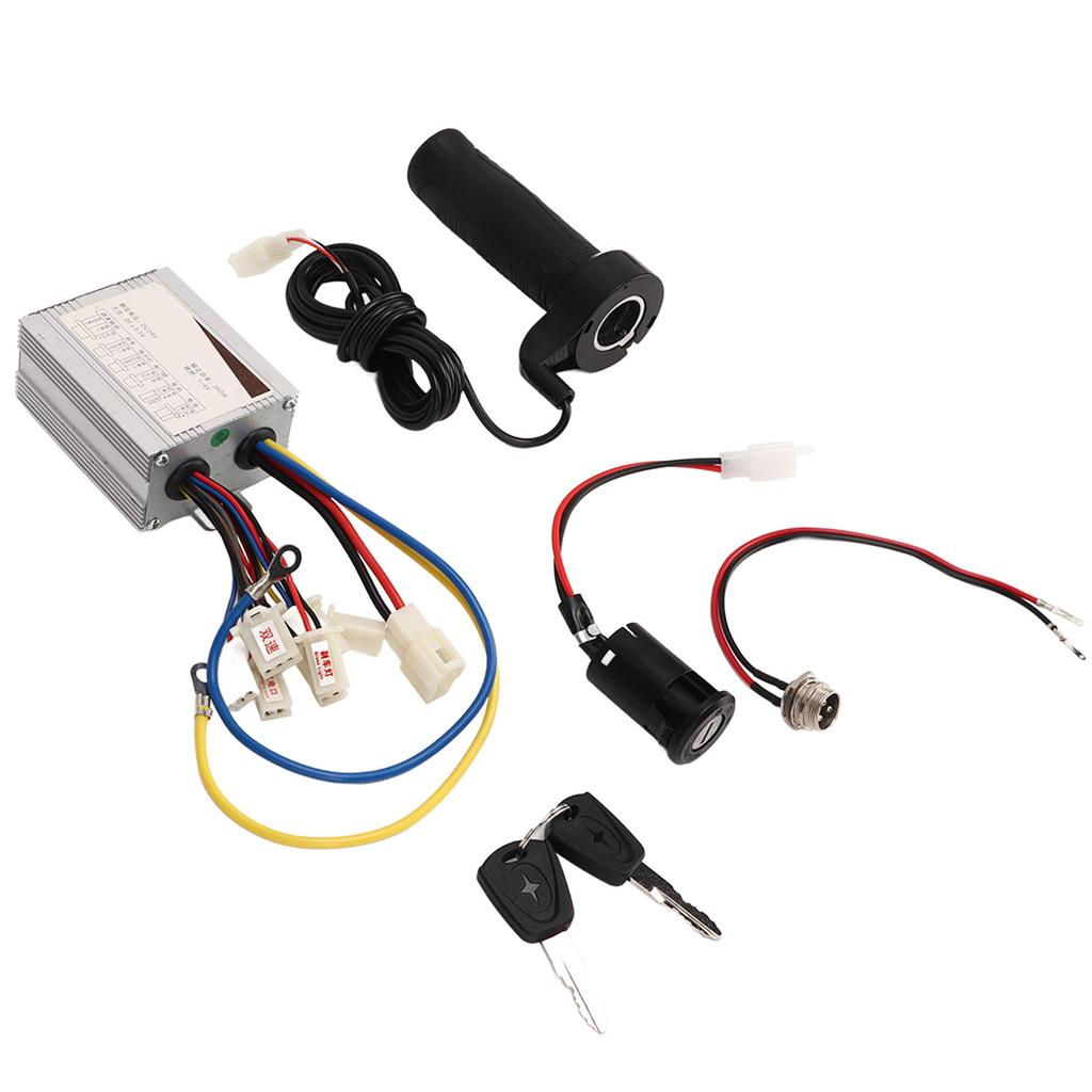 24V 350W Two Speed Controller Electric Door Lock Throttle Handle Charging Port Aviation Head Kit Electric Bike