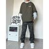 American Retro Pants High Street Tide Brand Logging Camouflage Overalls Men's Hiphop Loose Straight Wide-leg Pants