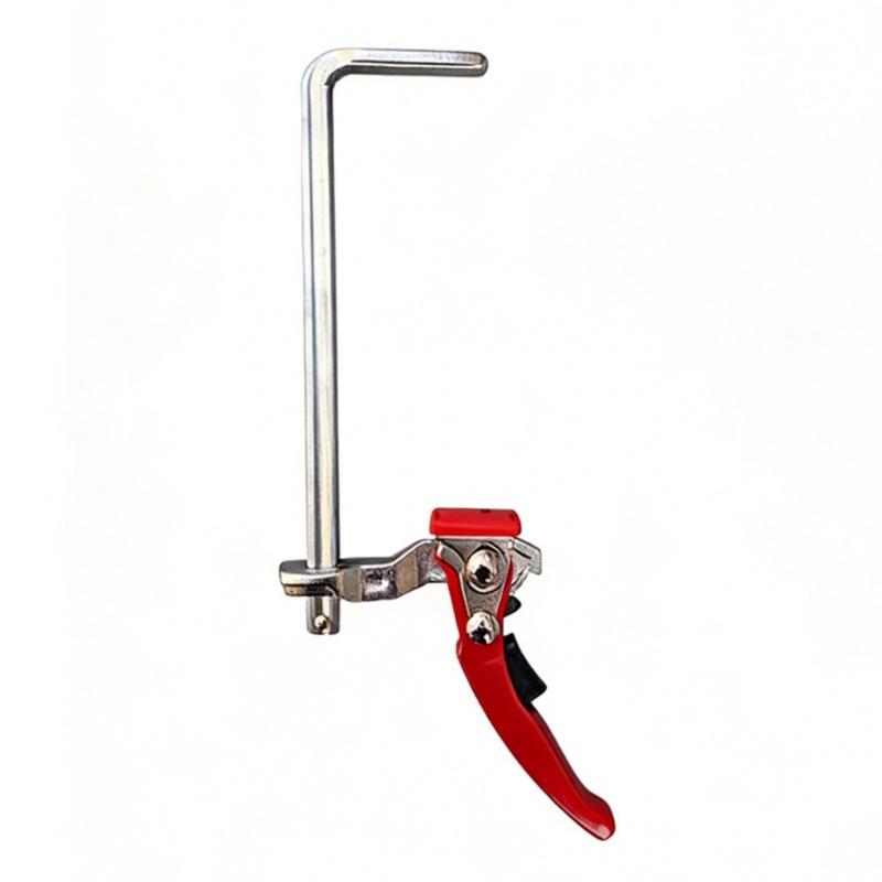 Heavy Duty Ratchet F Clamp Guide Rails Clamp For Woodworking With Quick Locking Mechanism And Antislip Jaw Pad