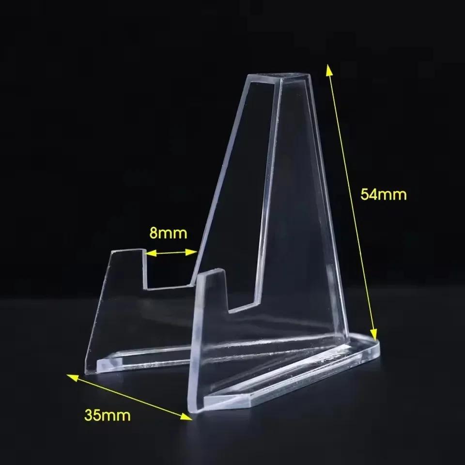 Transparent Acrylic Coin Display Stand Holders Small Easel Rack Card Commemorative Challenge Coin Capsule Holder Support