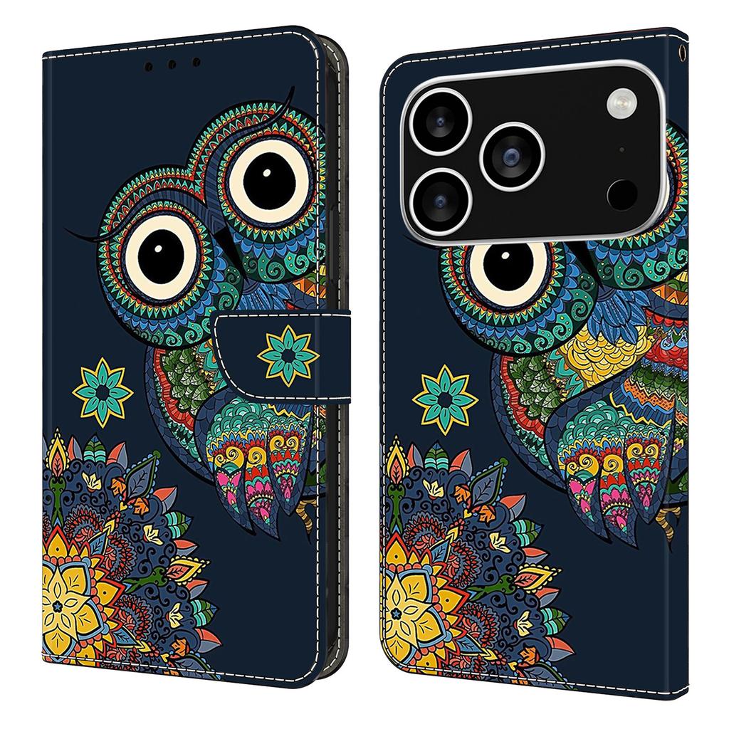 For iPhone 17 Pro Max Wallet Case Pattern Printing PU Leather Flip Stand Phone Cover