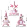1Pc Christmas Decorations Christmas Pink Glitter Doll Pendant Santa Claus Pendant Snowman Elk Pendant