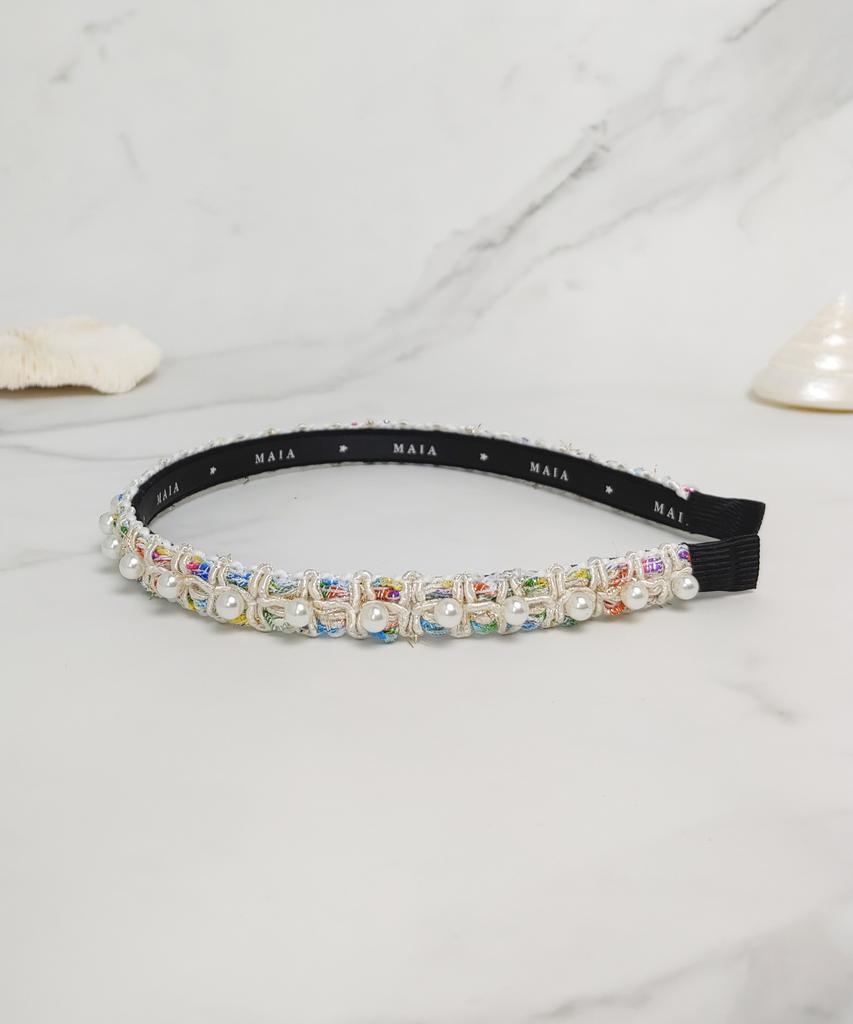 Maia Pearl Bead Headband - Ivory