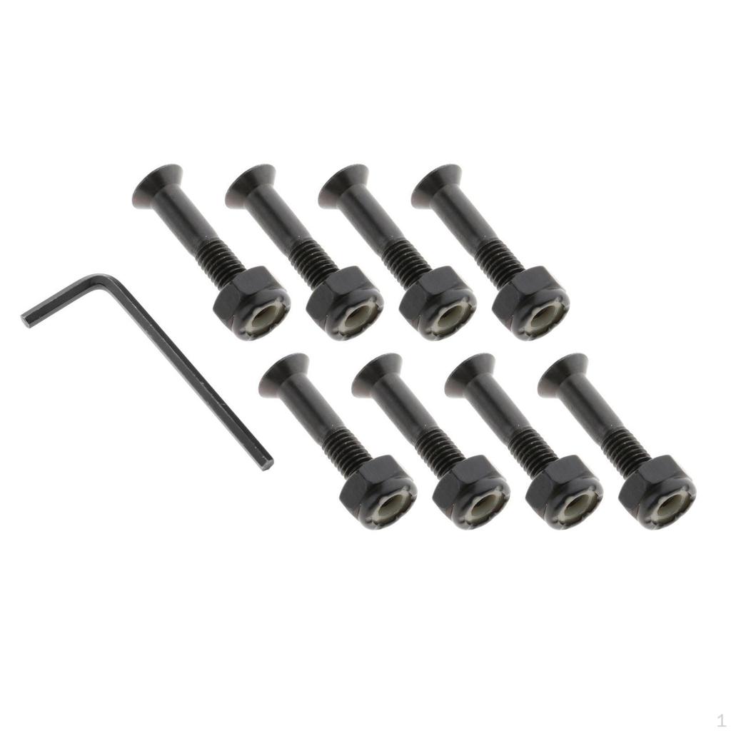 1 Set Ruote Skateboard Longboard Ferramenta di Riparazione Viti con Chiave a Brugola, 1''