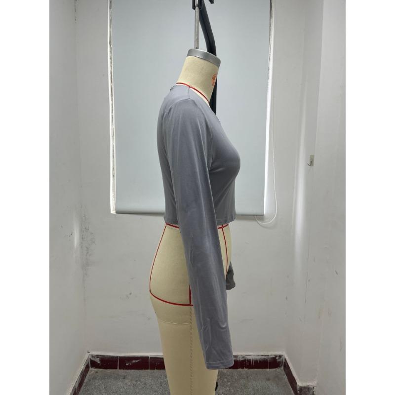 Autumn and Winter Women's Slim Dew Neck Spice Girls Dress Round Neck Ultra Short Long Sleeve Bottom Shirt