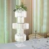 5 Tier 110cm Clear Silver Flower Stand Round Flower Stand for Weddings, Parties, And Special Occasions