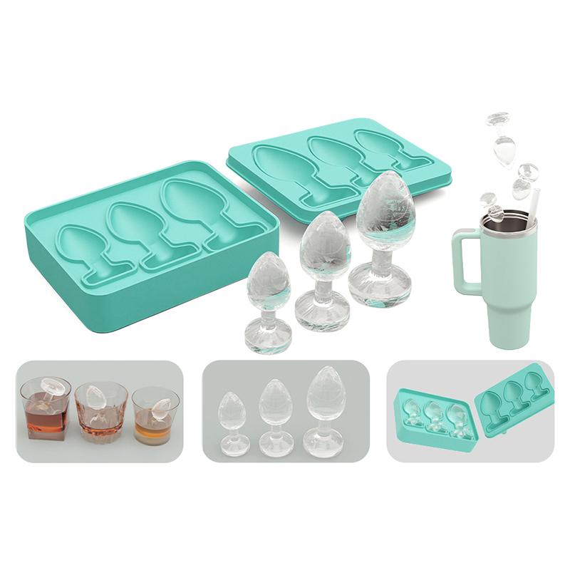 1Pcs Silicone Ice Cream Tools Cube Maker Tray Funny Butt Plug Shaped Mold Sturdy Easy To Clean For Holiday Party Drink Cocktails