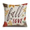 Thanksgiving Linen Pillow Case Autumn Pumpkin Print Supply Pillow Cushion Cover Premium Durable Quality Useful