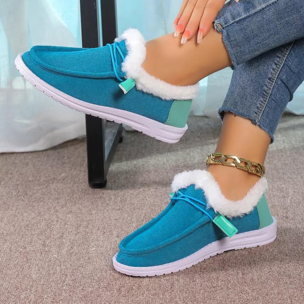 Fashion Comemore Cotton Shoes 2025 Autumn and Winter New Velvet Thickened Fur Warm Flats Casual Slip on Suede Solid Color Snow Loafers