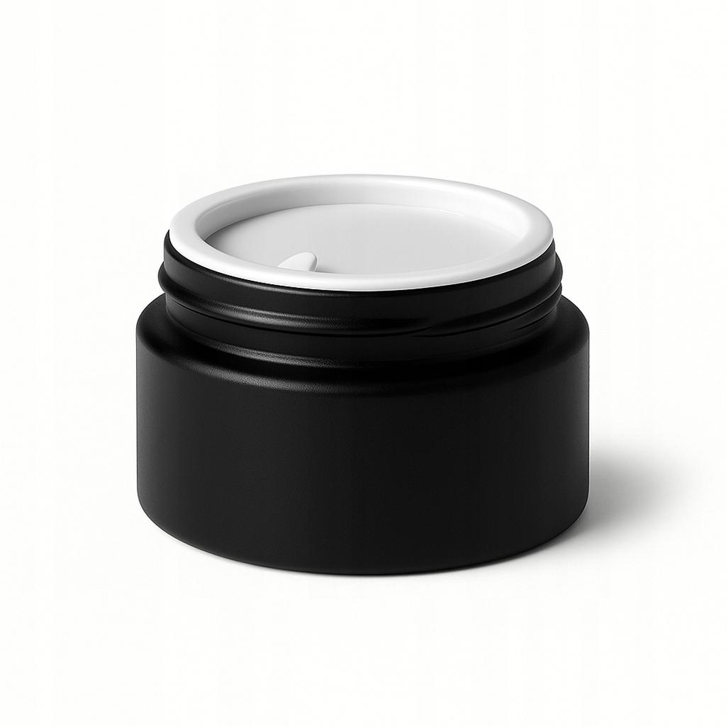 Glass Jar BLACK MATT 20g for Cream Balm Cosmetics Ointment Gel Jar