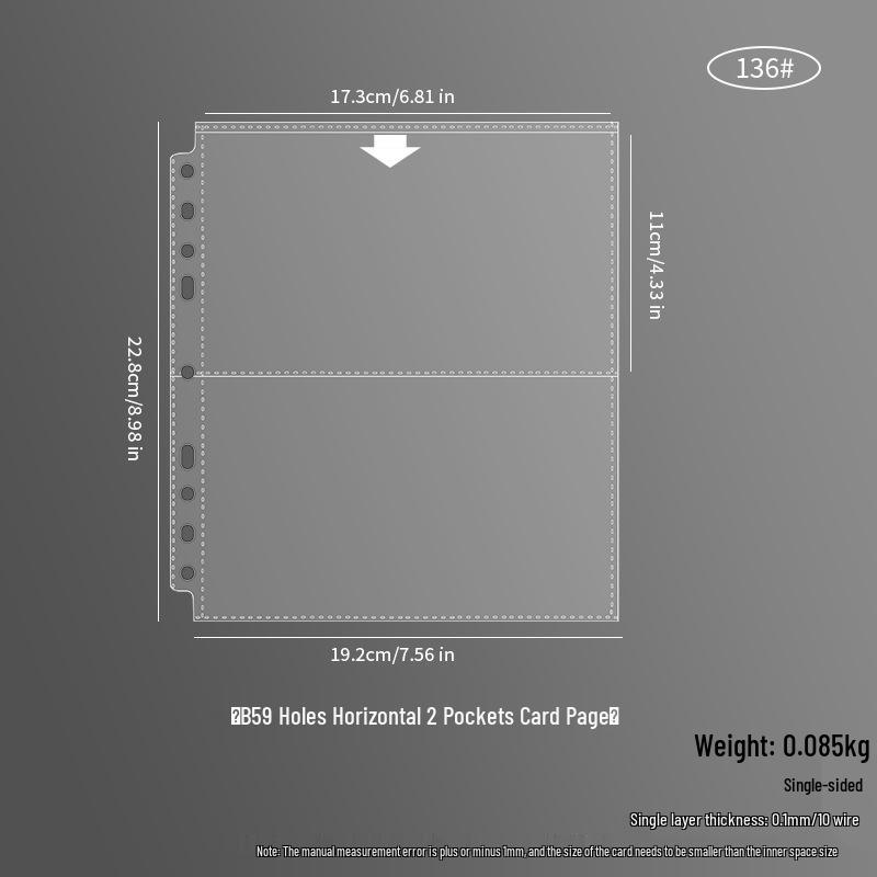A4/A5 HD Transparent 4-Pocket Refill Pages for Star Cards - Thickened Inserts for 3-Inch Photo Card Albums