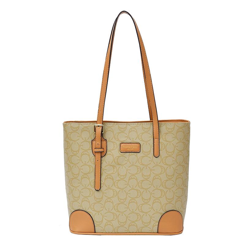 Retro Flower Print Large Capacity Tote Bag - High-End Fashion Handbag for Students
