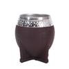 Durable 180 ML Stainless Steel Double Wall Cup Flat Bottomed Rust-proof Mate Cup Tortoiseshell Pattern Eggshell Cup Office