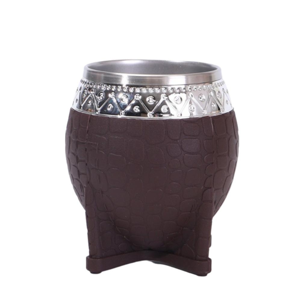 180 ML Stainless Steel Double Wall Cup Flat Bottomed Rust-proof Eggshell Cup Tortoiseshell Pattern Drinking Mug Kitchen Coffee Small Mouth