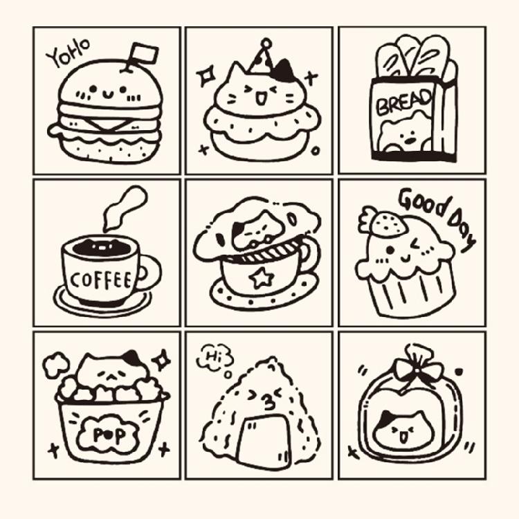 Wood Rubber Stamp Lovely Cats Stamp Animal Stamp Decorative Stamp Cartoon Dogs Stamp