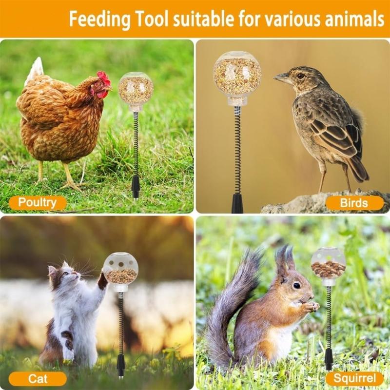 

Interactive Foraging Toy For Hens Plastic Metal Feeder Device 3 Hole Dispenser Reduces Boredom Spring Activated J0MC China Mainland