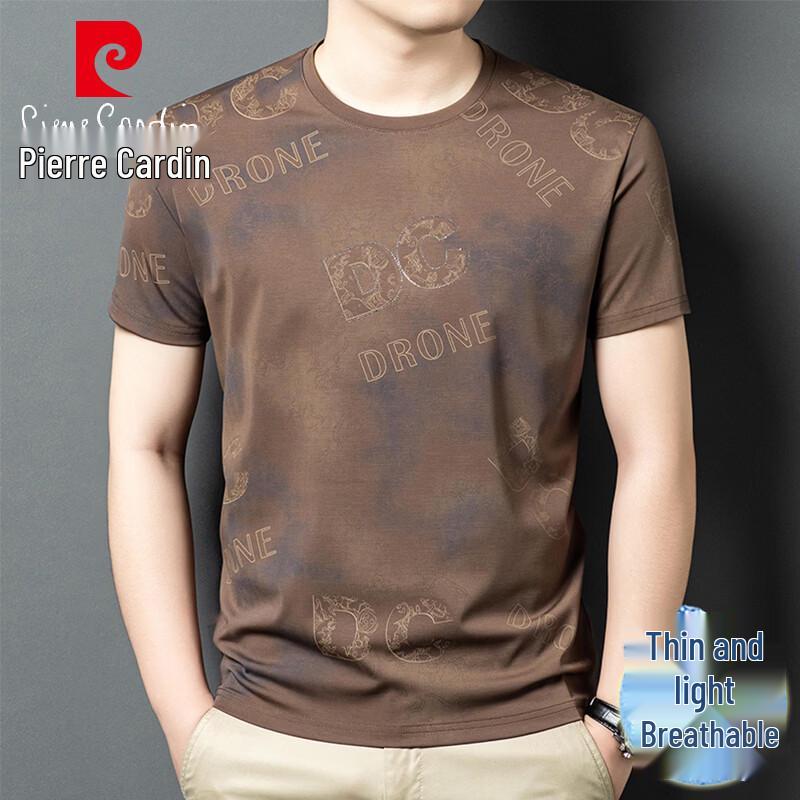 Pierre Cardin Men s Ice Silk Round Neck Short Sleeve T-Shirt 4XL