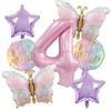 7 Pcs Pink Butterfly Balloon Set Shower Anniversary Decoration Foil Number Balloon 32 Inch Birthday Party Wedding Balloons Gift