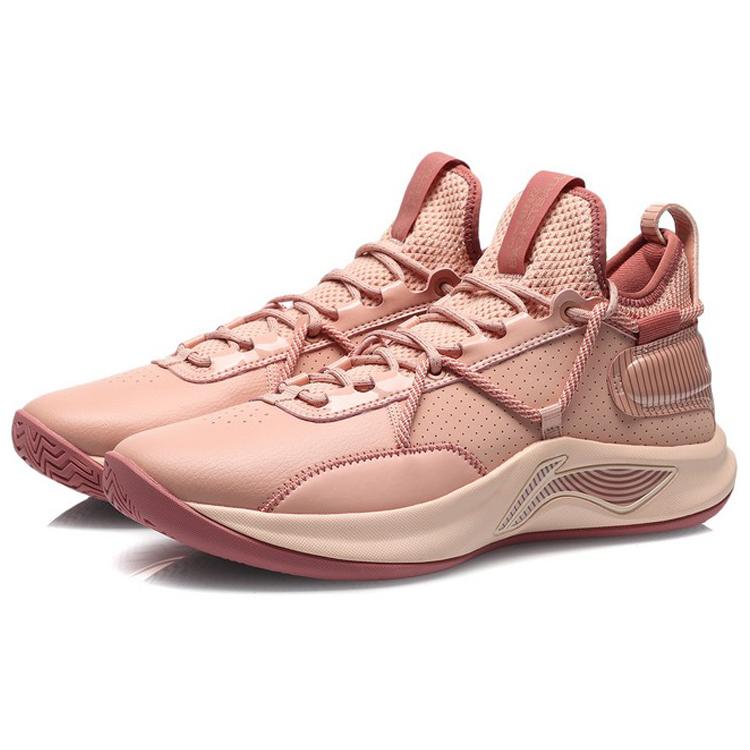 New LiNing Speed Team Anti Slip Wear Resistant Low Top Basketball Shoes Wind Sand Pink ABPQ047-1