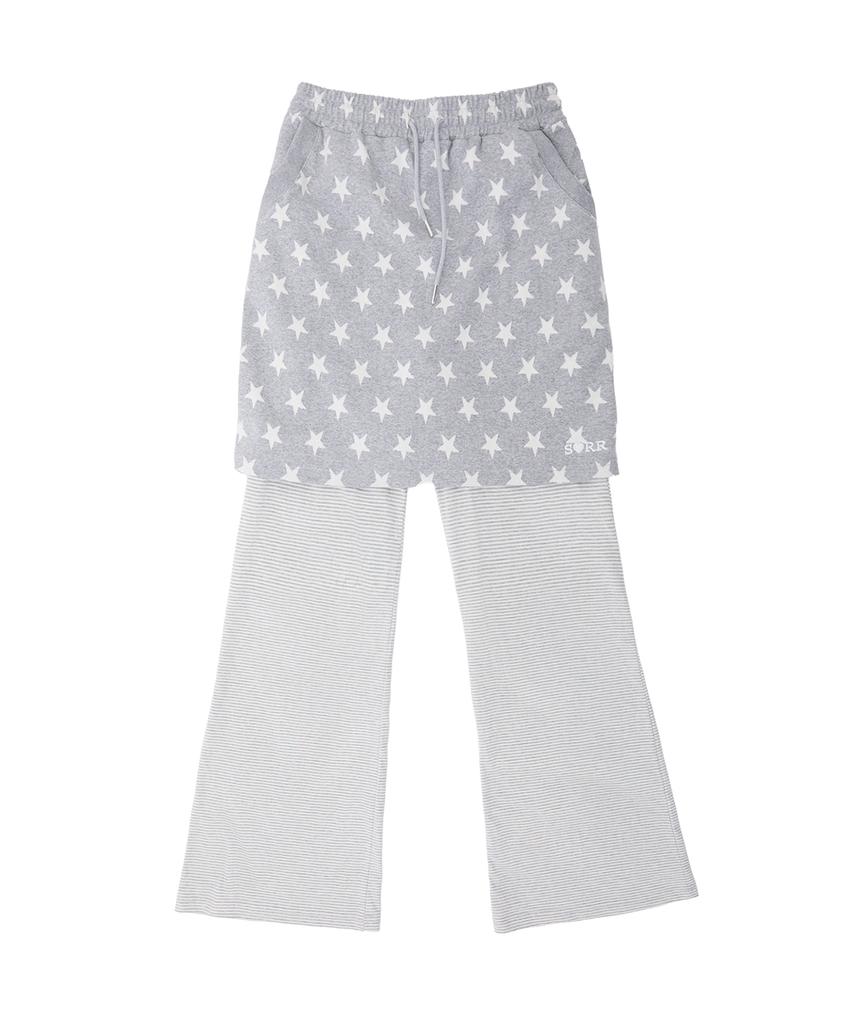 Mimdeowodeulobeu [Ssukkare X Mimde] Ssukkare Layered Skirt Pants_Gray