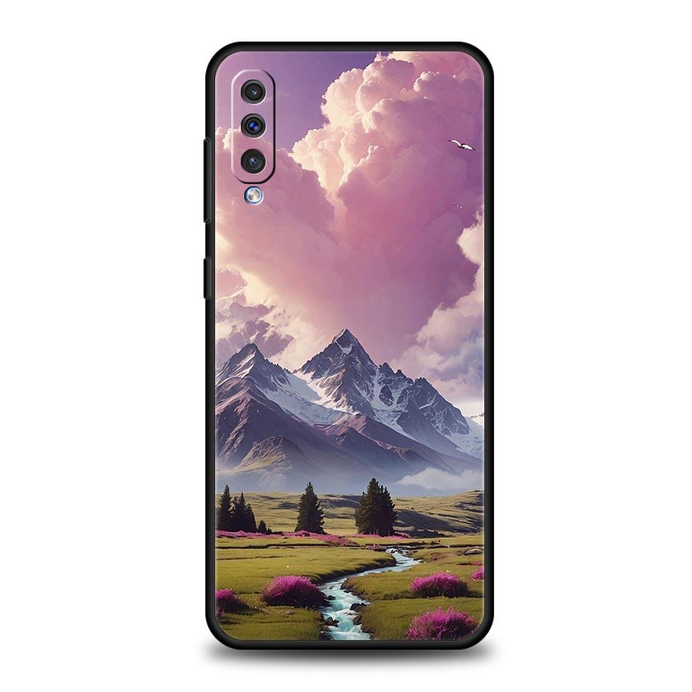 Rosa Sonnenuntergang Berg Handyhülle für Samsung Galaxy A56 A36 A26 A16 A34 A24 A42 A22 A20 A12 A40 A30 A10 5G Weiche TPU Hülle