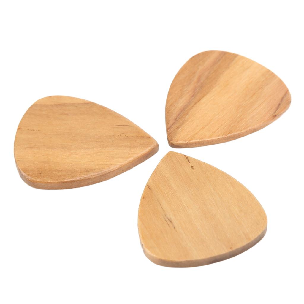 3PCS Acoustic Guitar Pick Replacement Non Slip Guitar Wooden Picks Musical Instrument Parts