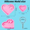 2 Stück Herz Silikonform Herz Pfote Schlüsselanhänger Anhänger Formen Mit 2 Stück Schlüsselringen Für DIY Schokolade Süßigkeit Kuchenaufleger Dekoration