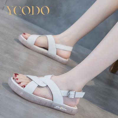 Women's Summer Natural Leather Fabric Non-slip Soles Fashion Comfortable Sandals