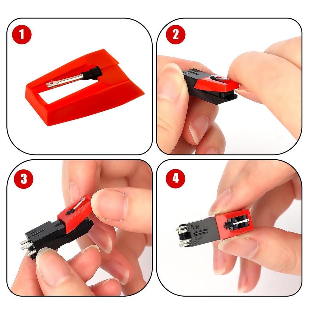 4 Stück Plattenspielernadeln Nadeln Nadelreinigungswerkzeug Plattenspielerzubehör Plattenspielernadelersatz