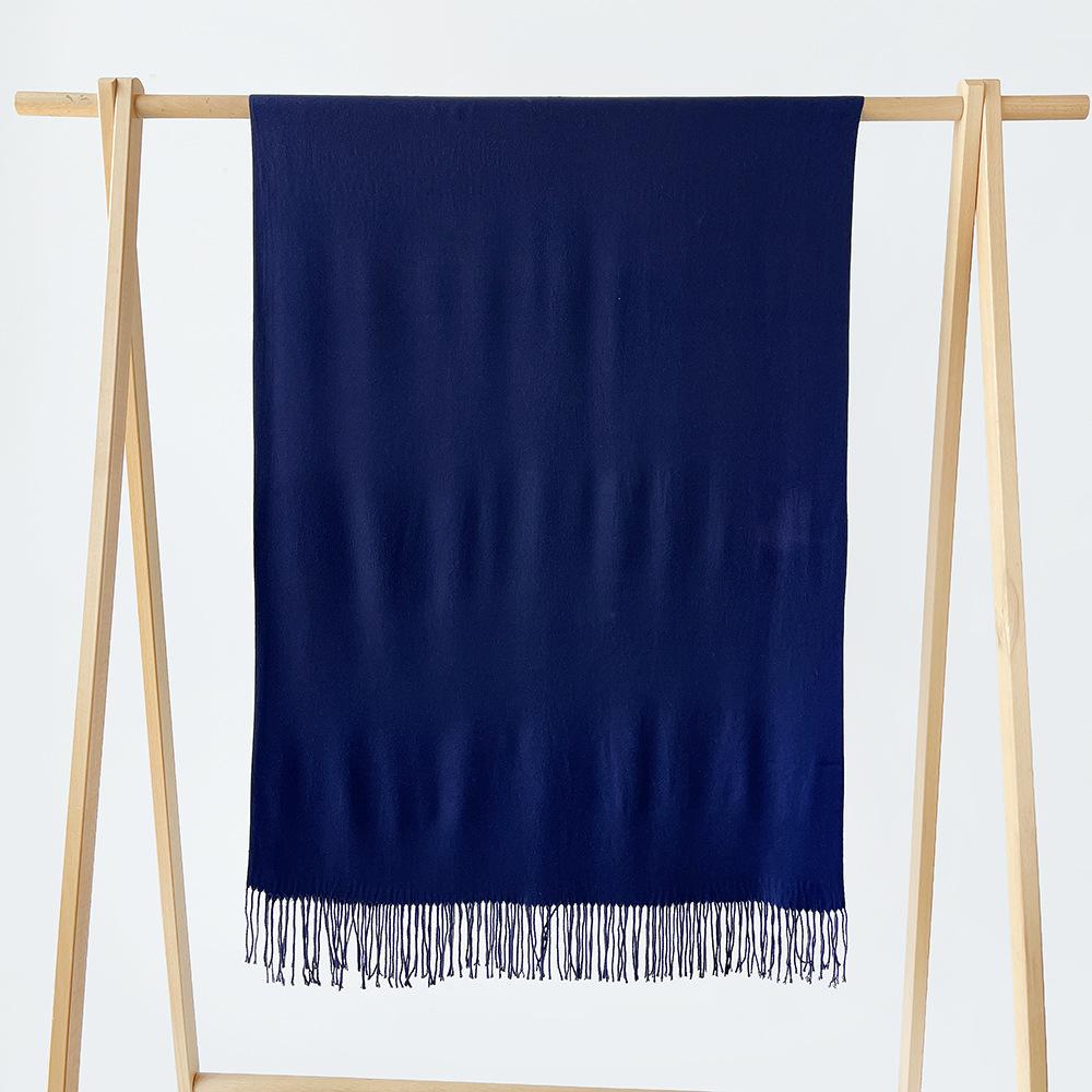 Autumn and winter scarf women's monochrome sheep sticky imitation cashmere scarf warm shawl versatile fringed scarf shawl