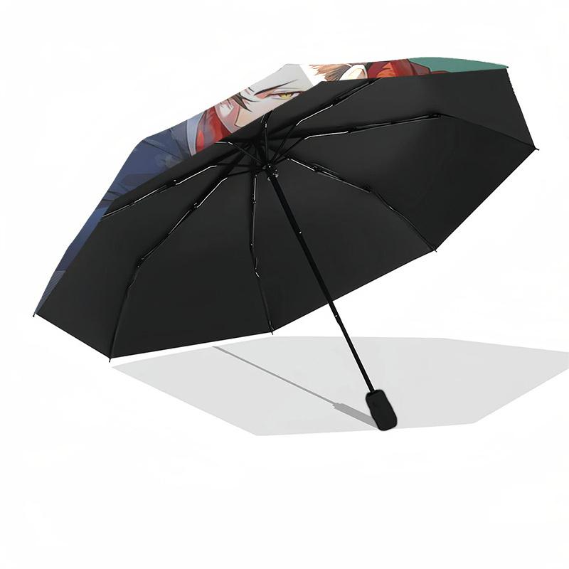 1pc Outdoor Umbrella with Anime Character Print - Automatic Opening/Closing, Portable 3-Fold Design, 8-Rib Iron Frame - Perfect Gift for Fans, Tr