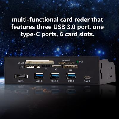 Lettore di schede STW da 5,25" Cruscotto multimediale Pannello frontale del PC Type-C USB 3.1 USB 3.0