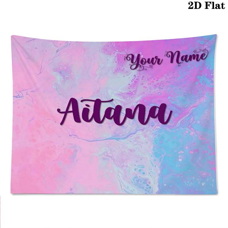 Aitana Custom Name Wall Tapestry Aesthetic Wall Hanging Printed Fabric Blanket Decorative Tapestries for Bedroom Living Room Home Decor