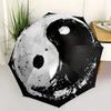 Yin Yang Symbol Kunstdruck - Schwarz-Weiß Minimalistisches DesignRegenschirm, Tragbarer 3-fach Regenschirm für Damen & Herren, Weihnachtsgeschenk ES239